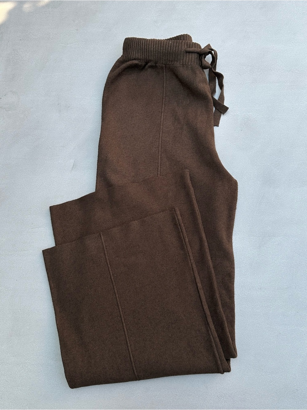 Loro Piana Brown Cashmere Wool Knit Drawstring Pants